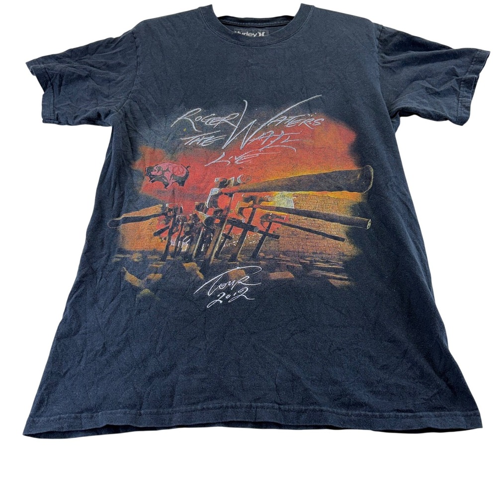 Hurley T-Shirt Mens S Black Roger Waters The Wall Live 2012 Tour Graphic Tee